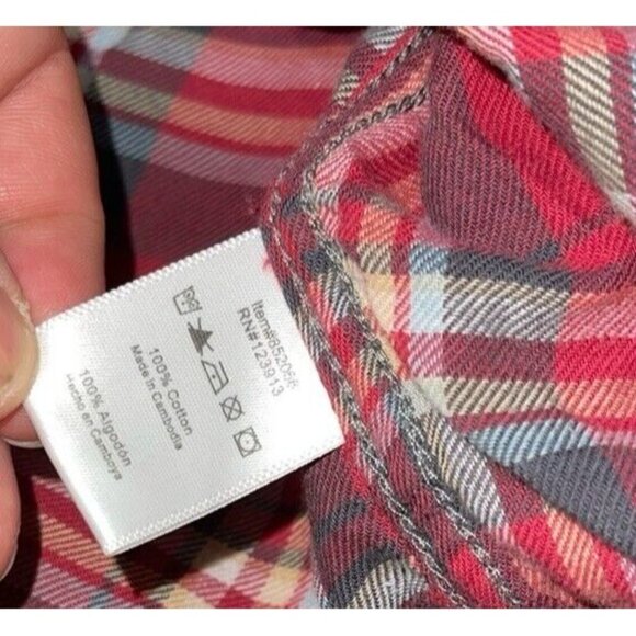 JACHS GIRLFRIEND Women's Size Small Red Flannel Shirt 100% Cotton Pearl Snap - Picture 12 of 13